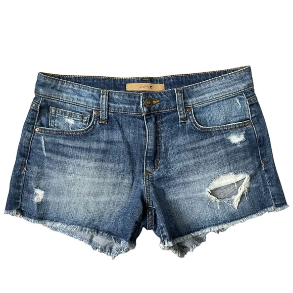 Joe's Jeans Blue Distressed Jean Shorts - Picture 1 of 7